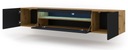AURA 200 Тумба под телевизор, дуб ремесленный/черный матовый + LED