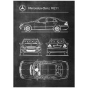 Плакат Mercedes Benz W211 Патентная схема
