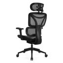 Эргономичное вращающееся офисное кресло черного цвета, множество регулировок. Комфорт и стиль.