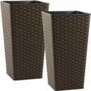 НАБОР 2x КОРИЧНЕВЫЕ КРЫШКИ ДЛЯ ЦВЕТОЧНЫХ ВАЗОНОВ СО ВСТАВКОЙ, ВЫСОКИЕ 16x30см