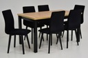 Stół 80x140/180cm i 6 krzeseł tapicerowanych Liczba krzeseł w zestawie 6