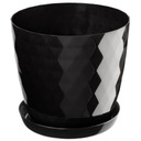ПЛАСТИКОВЫЙ ЦВЕТОЧНЫЙ ГОРШОК С ПОДСТАВКОЙ КРЫШКА ДЛЯ ЦВЕТОЧНОГО ВАЗОНА 25см ЧЕРНЫЙ KADAX