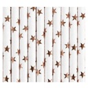 SŁOMKI PAPIEROWE JASNE RÓŻOWE ZŁOTO 19.5 CM 10 SZT