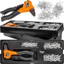 ВСТАВКА 151 шт. НАБОР РУЧНОГО ЗАКЛЕПОЧНИКА + ШКАФ ДЛЯ ЗАКЛЕПОК