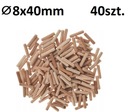 KOŁKI DREWNIANE 8mm X 40mm 40szt CRAFTOMAT