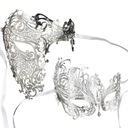 MASKA WENECKA SREBRNA BAL ON ONA METALOWA KOSTIUM