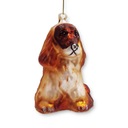 СТЕКЛЯННЫЙ РОЖДЕСТВЕНСКИЙ ШАР СОБАКА СПАНИЕЛЬ БРАУН