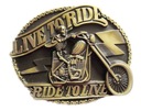 LIVE to RIDE.. пряжка-чоппер, застежка коричневая