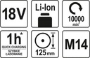 18V UHLOVÁ BRÚSKA BEZ AKUMULÁTORA Kód výrobcu YT-82827