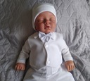 KELLO - Biely komplet s bundou na krst na 56 cm Vek dieťaťa 1 mesiac +