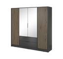 ШКАФ NELLY 4D 206 СМ ГРАФИТОВОЕ ЗЕРКАЛО