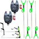 РЫБАЛОЧНЫЙ НАБОР 2x СИГНАЛИЗАЦИЯ ПОКЛЕВКИ 2x СВИНГЕР 4x ПОДСТАВКА