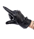 Zateplené dámske rukavice z prírodnej kože s mašličkou - Rovicky XL Kolekcia R-RDS