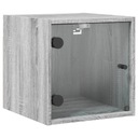vidaXL Nočný stolík, sklenené dvere, sivý dub sonoma, 35x37x35 cm Výška nábytku 35 cm