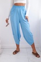 Nohavice so širokou nohavicou a vreckami modré Pohlavie Výrobok pre ženy