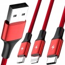 UNITEK USB 3in1 кабель microUSB + Type-C + Lightning