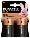 Duracell Plus MN1300 D, щелочной, 2 шт.