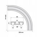 Дуга Ковальского 90° для белой алюминиевой рейки