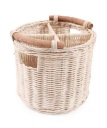 OKRĄGŁY KOSZYK RATTANOWY Z PRZEGRÓDKAMI NA SZTUĆCE PRZYBORY 16x16x14 cm