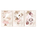 Набор из 3 постеров формата А3 Ретро гуси Бохо №3