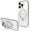 GUESS IPHONE 15 PRO 6,1 ДЮЙМА, ПРОЗРАЧНЫЙ КОРПУС, ПОДСТАВКА КОЛЬЦО, ПРОЗРАЧНЫЙ КОРПУС.