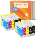 10x Tusze do LC970 LC1000 DCP-135C 150C 130C 357C