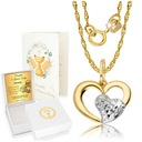 Золотая цепочка 585 пробы, ожерелье с сердцем, гравировка причастия сердца