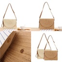 Slamená crossbody kabelka Summer Beach Envelope Beige Veľkosť malá (menšia ako A4)