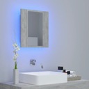 vidaXL Kúpeľňová skrinka so zrkadlom a LED, sivá betónová, 40x12x45 cm Značka VidaXL