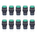 12V 16MM КРУГЛЫЙ SAMOBLOKUJACY КНОПКА ВЫКЛЮЧАТЕЛЬ 25SZT ЗЕЛЕНЫЙ ФОНАРЬ  фото 5