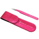 Розовый прямой пинцет Type F Noble Lashes