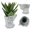 ЦВЕТОЧНЫЙ ГОРШОК КРЫШКА ГОЛОВЫ БЕТОННАЯ СКУЛЬПТУРА ВИНТАЖНАЯ АНТИЧНАЯ ВЫСОТА 19 СМ