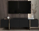 Тумба под телевизор Modern Glamour, матовый черный, 180 см