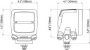 Work light LED, 50W, 6700lm, square, 12/24V, white, bolt on, 104x108x143mm, фото 6