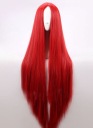 Прямой красный парик из кружева спереди, 100 см.