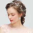 Комплект сережек и ободок на проволоке, золотой головной убор, свадебное украшение, свадьба в стиле бохо.