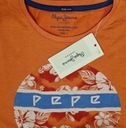 PEPE JEANS bavlnené tričko oranžové logo L Veľkosť L