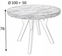 STÔL R0-7 OKRÚHLY ROZKLADACÍ 100/150 dub slnečný Tvar stola okrúhly