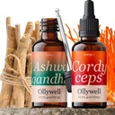 Poľsko Ashwagandha a Cordyceps Ollywell Kvapky Silný extrakt Adaptogén