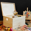 Деревянная шкатулка с ручками в форме сердца, ящик для хранения 40х30х24см.