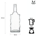 5x Fľaše Fala 0,5l sklenené s potlačou NA BIMBER Kód výrobcu FALA_500_SB_5x