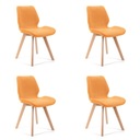 Čalouněná textilní židle SJ.0159 do obývacího pokoje 4 kusy Oranžová