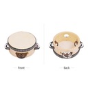 4 Inch Wooden Hand Tambourine with Metal Single Marka bez marki