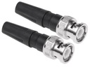 Штекер BNC, прямой, витой, пластиковый ограничитель натяжения, комплект