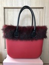 Бордовая меховая повязка на голову для сумки Obag O Bag Mini