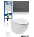 GEBERIT FRAME + PRIMO WC + СИДЕНЬЕ + ЧЕРНАЯ КНОПКА