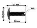 5 болтов для алюминиевого обтекателя M6 x 20, ЧЕРНЫЕ