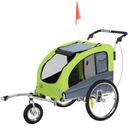 Зеленый велоприцеп для животных, коляска с амортизатором для собак