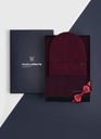 Бордовый комплект из шапки, шарфа и коробочки, подарочный набор PAKO LORENTE