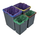 Набор контейнеров для сортировки мусора 2х16л и 2х8л для шкафов мин. 50см Merill.